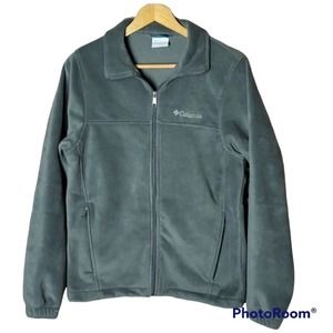 Men's Columbia Charcoal Gray Fleece Small Jacket - full zip Steens Mountain